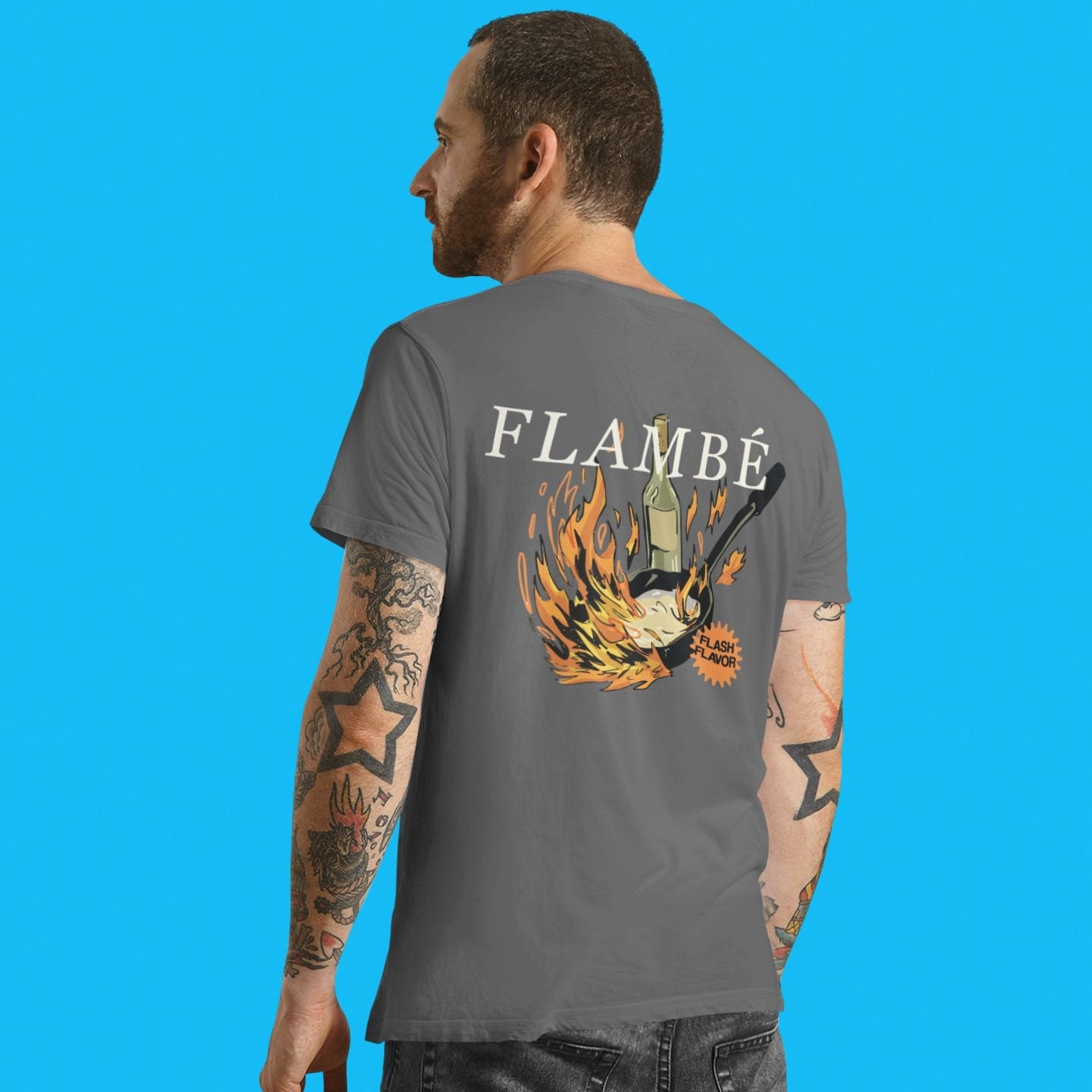 Flambé Technique - Unisex Heavyweight T-shirt-T-Shirt-gift ideas for foodies-Knife Shift