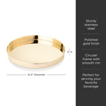 Round Serving Tray in Gold - Knife Shift