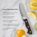 Professional Bartender Knife with Acacia Wood Handle - Knife Shift