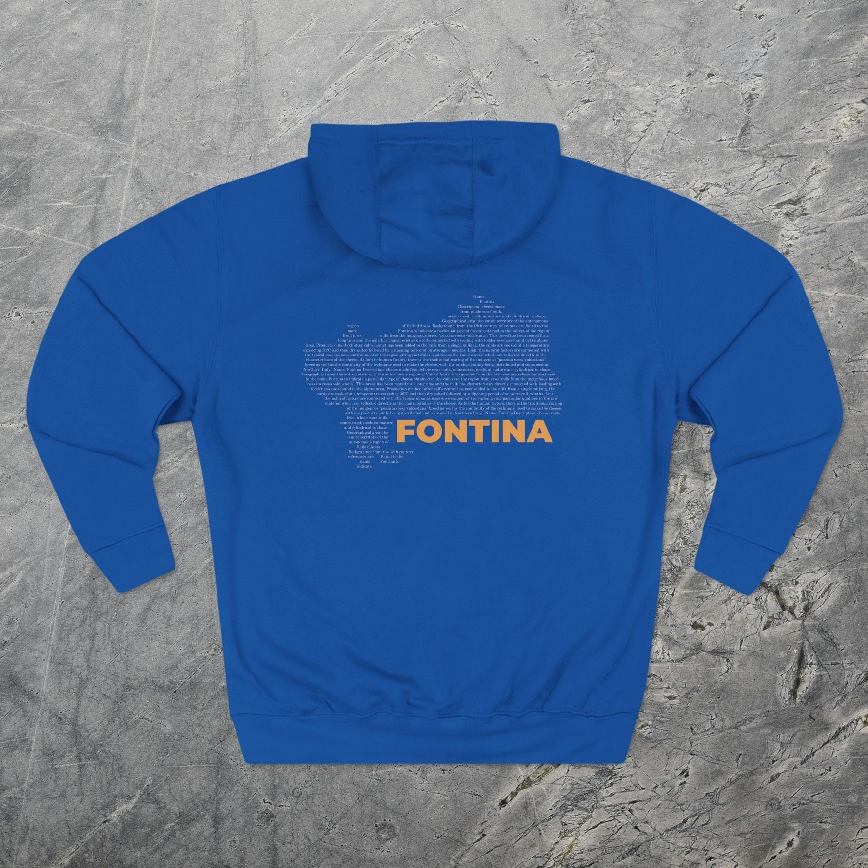 Fontina Cheese Map - Midweight Hoodie-Hoodie-gift ideas for foodies-Knife Shift