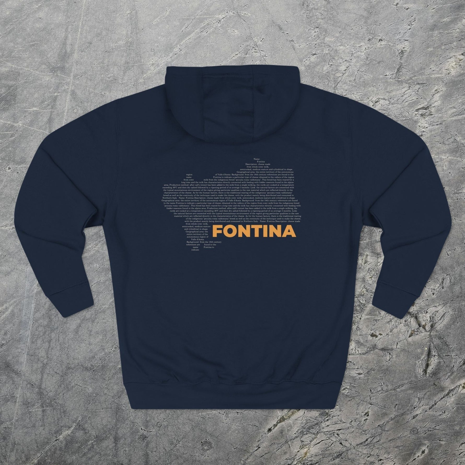 Fontina Cheese Map - Midweight Hoodie-Hoodie-gift ideas for foodies-Knife Shift