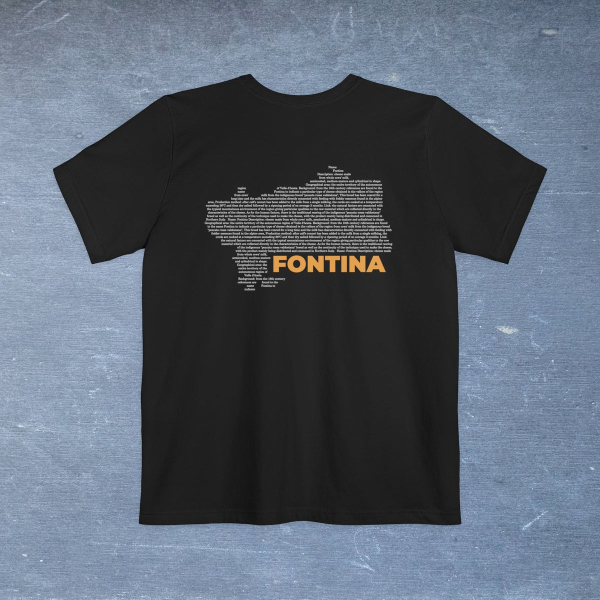 Fontina Cheese Map - Pocket T-shirt-T-Shirt-gift ideas for foodies-Knife Shift