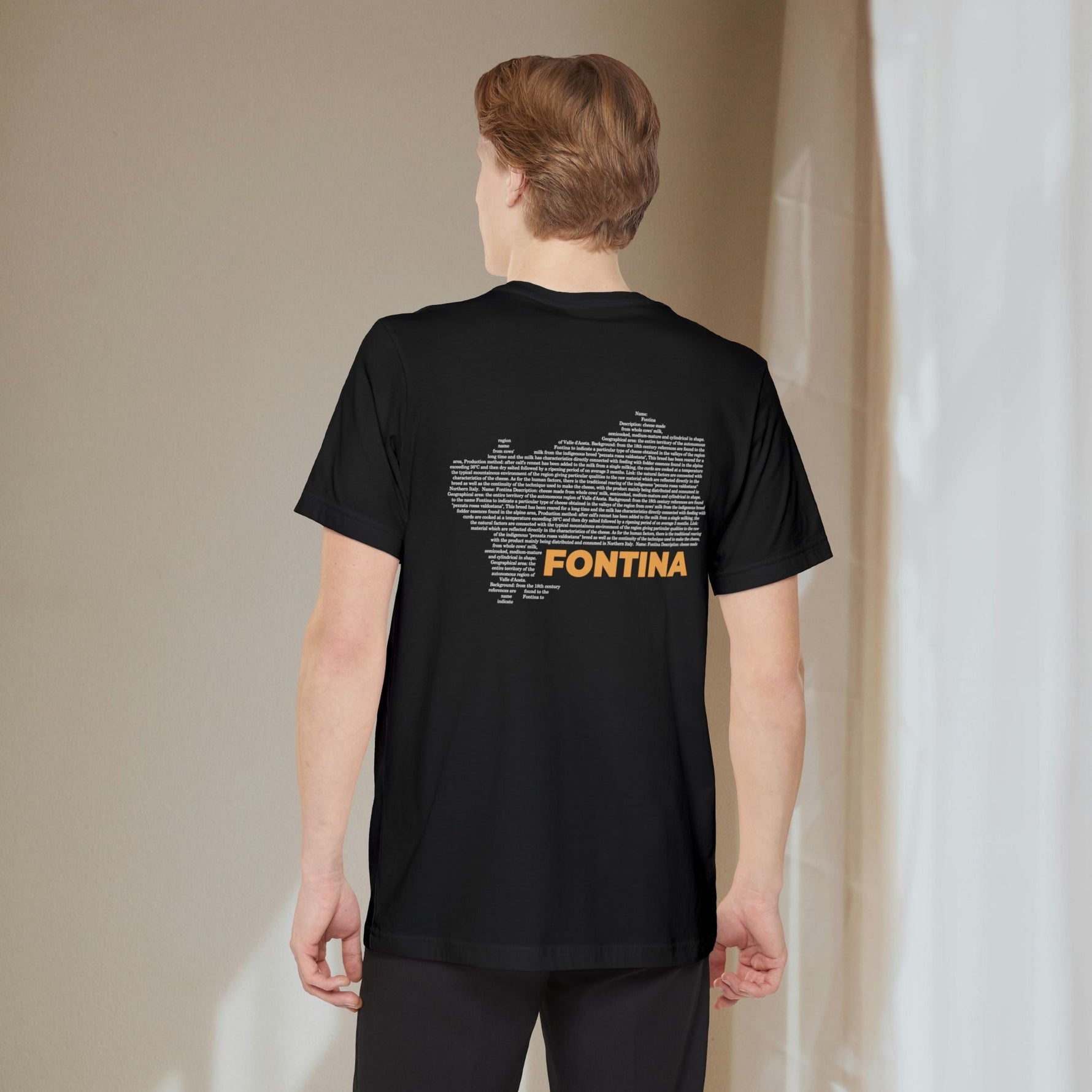 Fontina Cheese Map - Pocket T-shirt-T-Shirt-gift ideas for foodies-Knife Shift