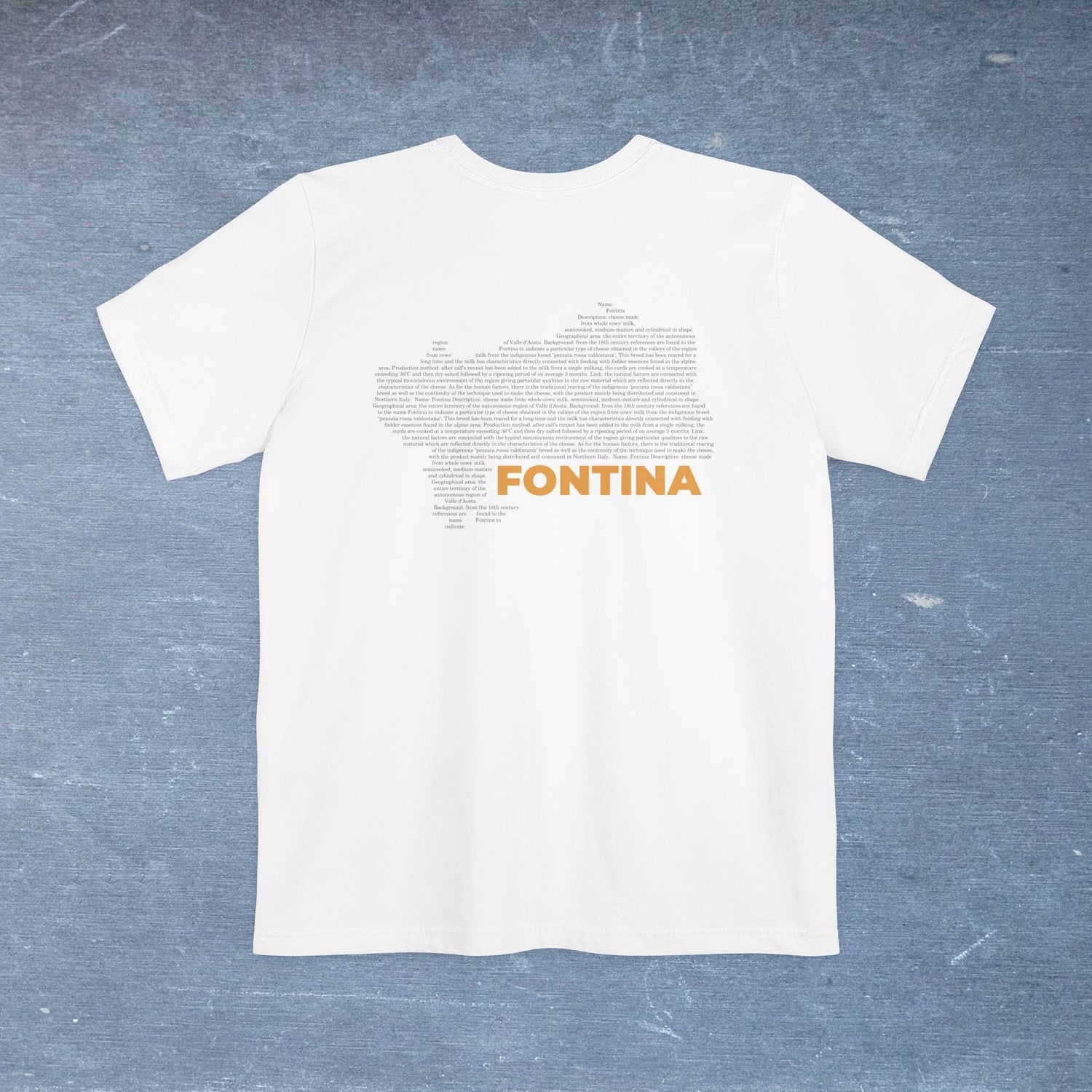 Fontina Cheese Map - Pocket T-shirt-T-Shirt-gift ideas for foodies-Knife Shift