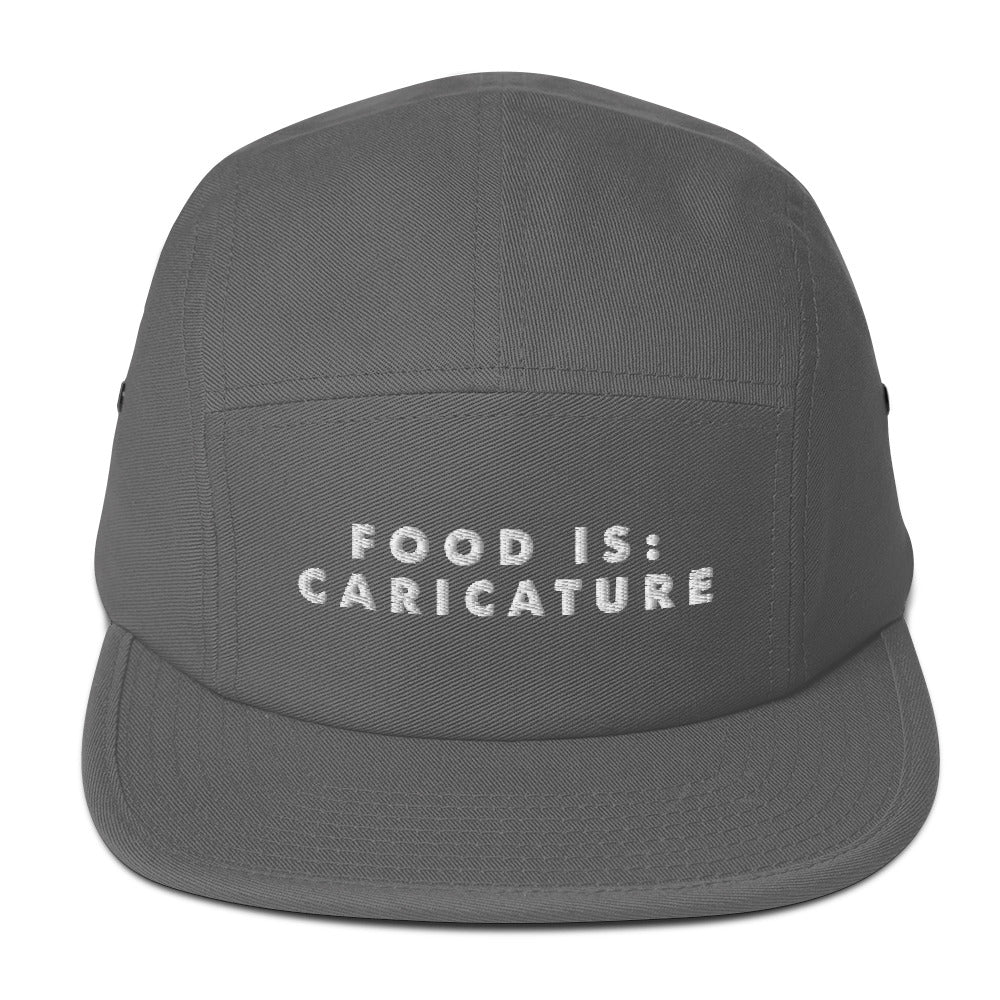 Food is: Caricature - Embroidered Five Panel Cap-Embroidered Hats-gift ideas for foodies-Knife Shift