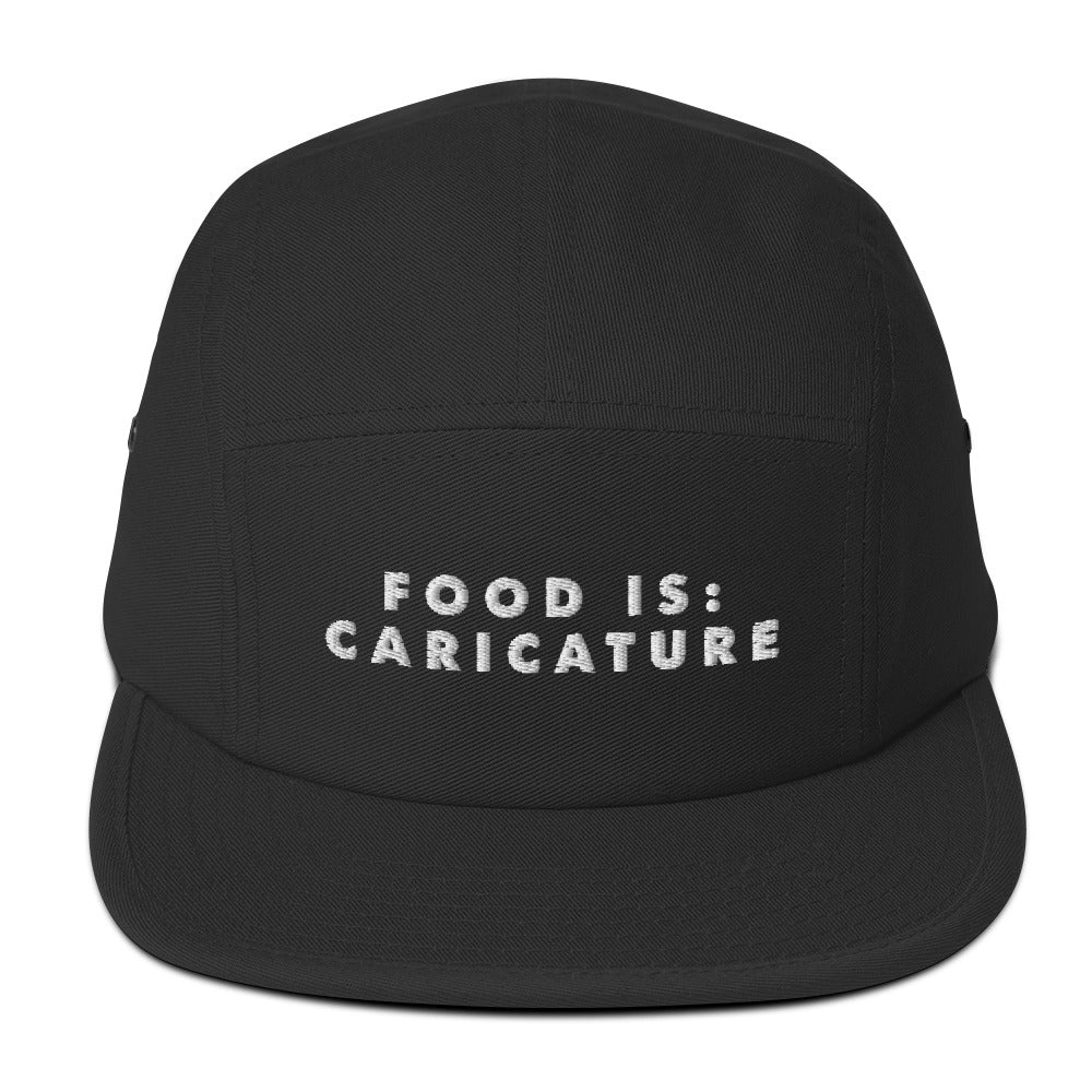 Food is: Caricature - Embroidered Five Panel Cap-Embroidered Hats-gift ideas for foodies-Knife Shift