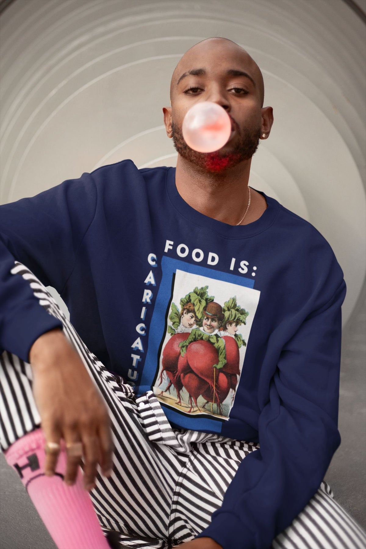 Food is: Caricature | Sweatshirt - Three Radish People-Sweatshirt-gift ideas for foodies-Knife Shift