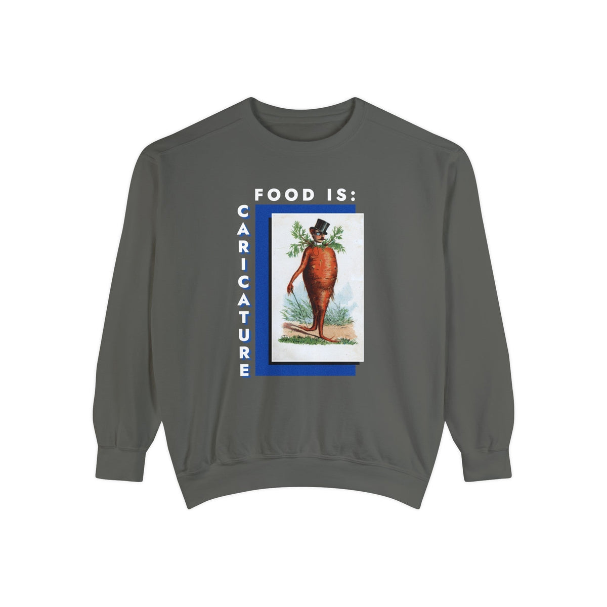 Food is: Caricature | Unisex Sweatshirt - Dapper Gentleman Carrot-Sweatshirt-gift ideas for foodies-Knife Shift