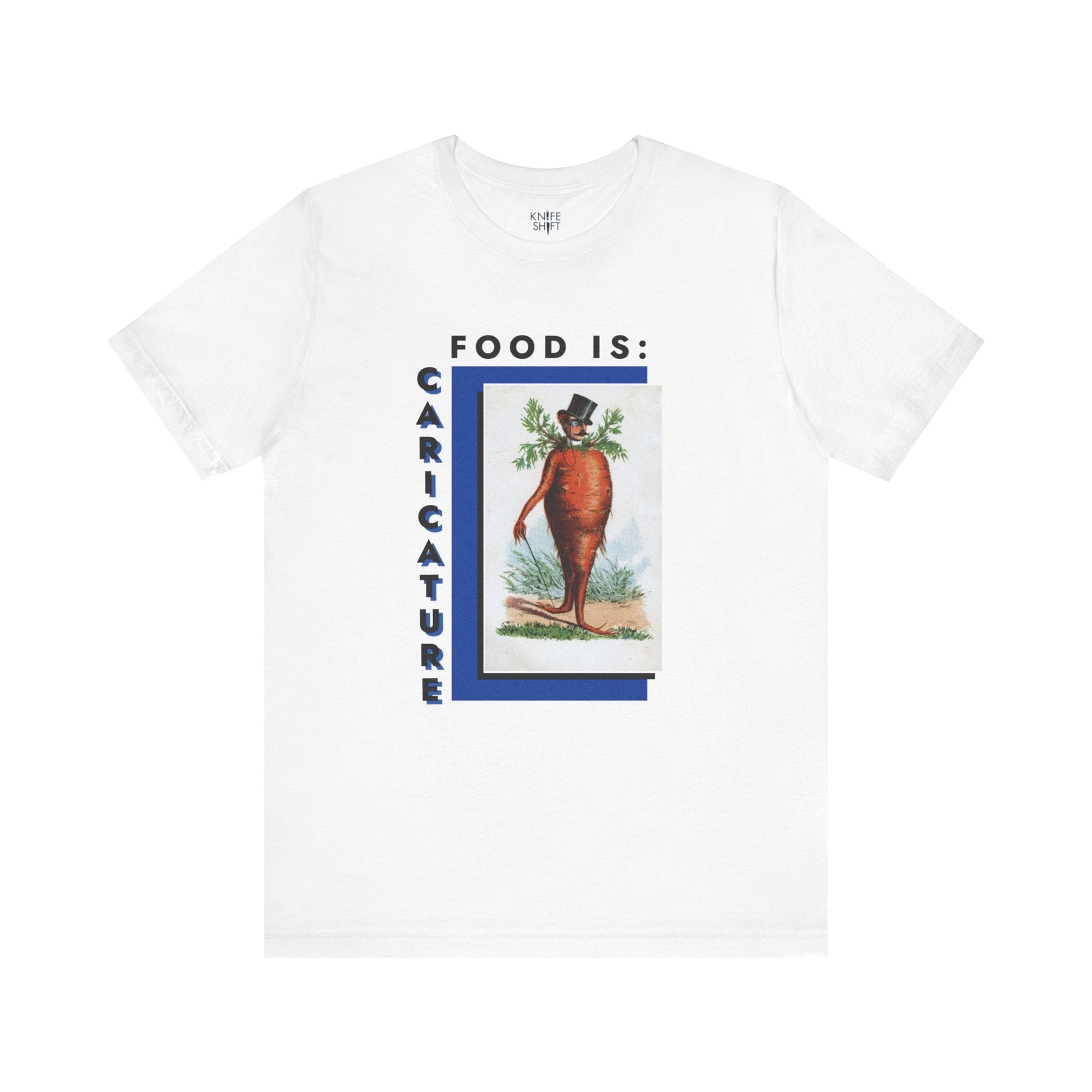 Food is: Caricature | Unisex T-Shirt - Dapper Gentleman Carrot-T-Shirt-gift ideas for foodies-Knife Shift