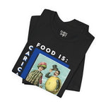 Food is: Caricature | Unisex T-Shirt - Lemon and Oyster Personas-T-Shirt-gift ideas for foodies-Knife Shift