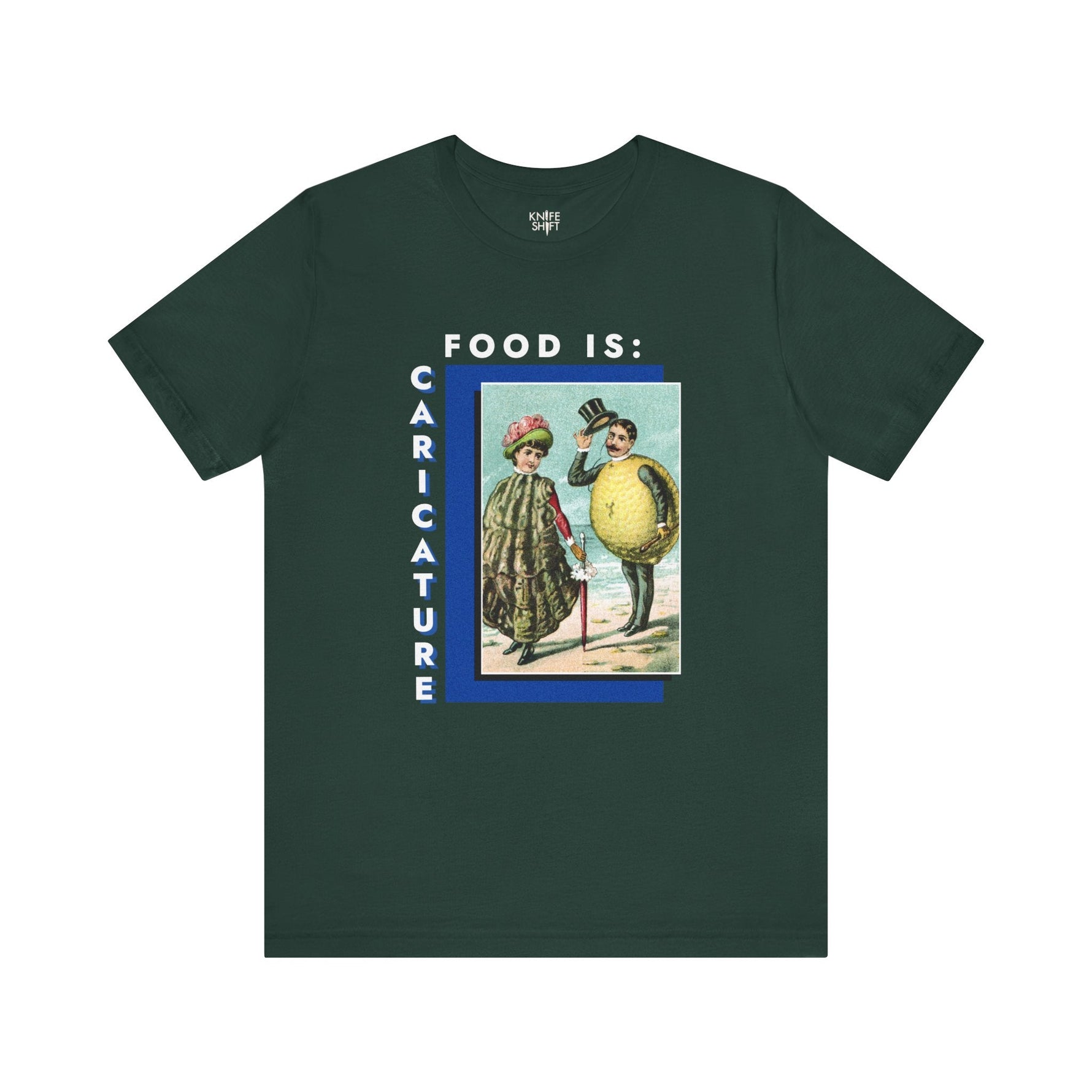 Food is: Caricature | Unisex T-Shirt - Lemon and Oyster Personas-T-Shirt-gift ideas for foodies-Knife Shift