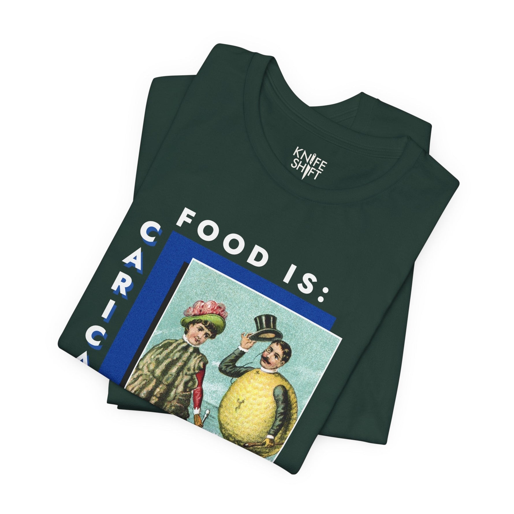 Food is: Caricature | Unisex T-Shirt - Lemon and Oyster Personas-T-Shirt-gift ideas for foodies-Knife Shift
