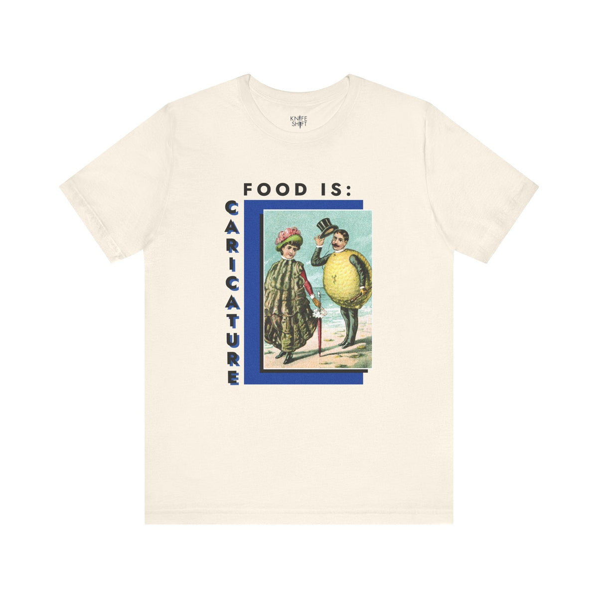 Food is: Caricature | Unisex T-Shirt - Lemon and Oyster Personas-T-Shirt-gift ideas for foodies-Knife Shift