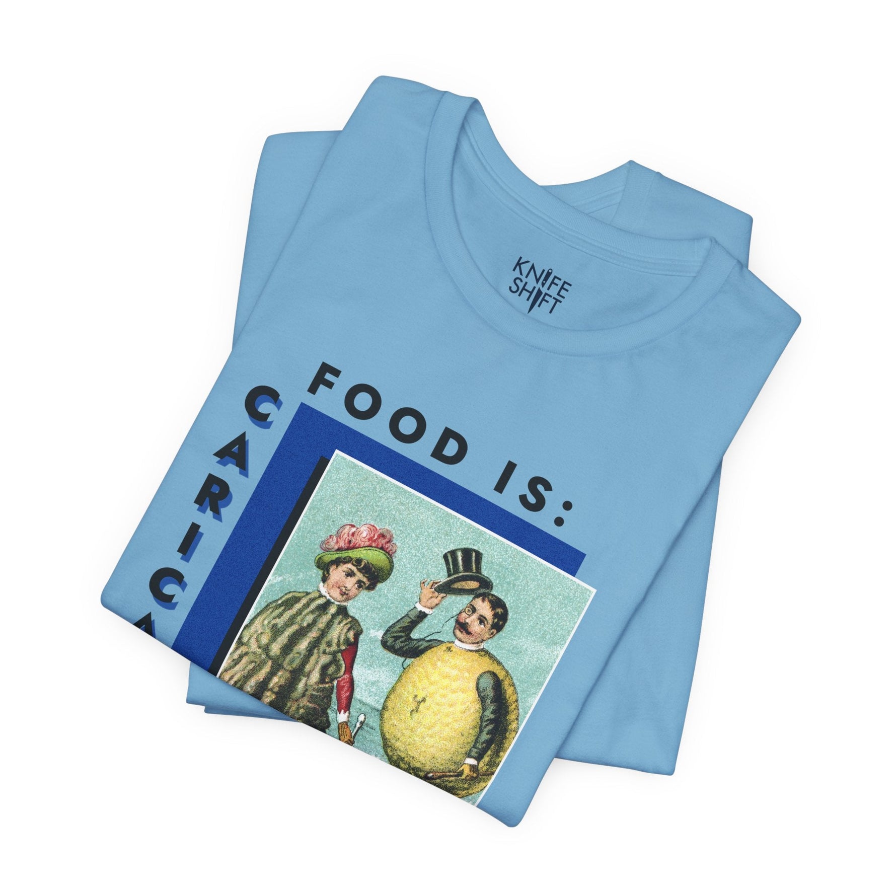 Food is: Caricature | Unisex T-Shirt - Lemon and Oyster Personas-T-Shirt-gift ideas for foodies-Knife Shift