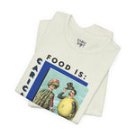 Food is: Caricature | Unisex T-Shirt - Lemon and Oyster Personas-T-Shirt-gift ideas for foodies-Knife Shift