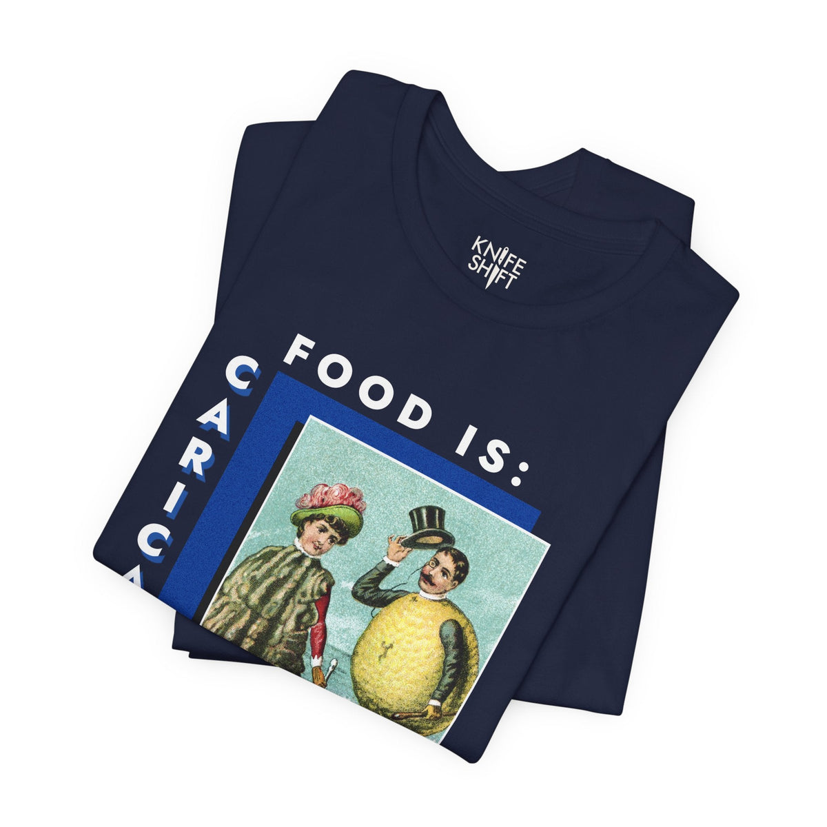 Food is: Caricature | Unisex T-Shirt - Lemon and Oyster Personas-T-Shirt-gift ideas for foodies-Knife Shift