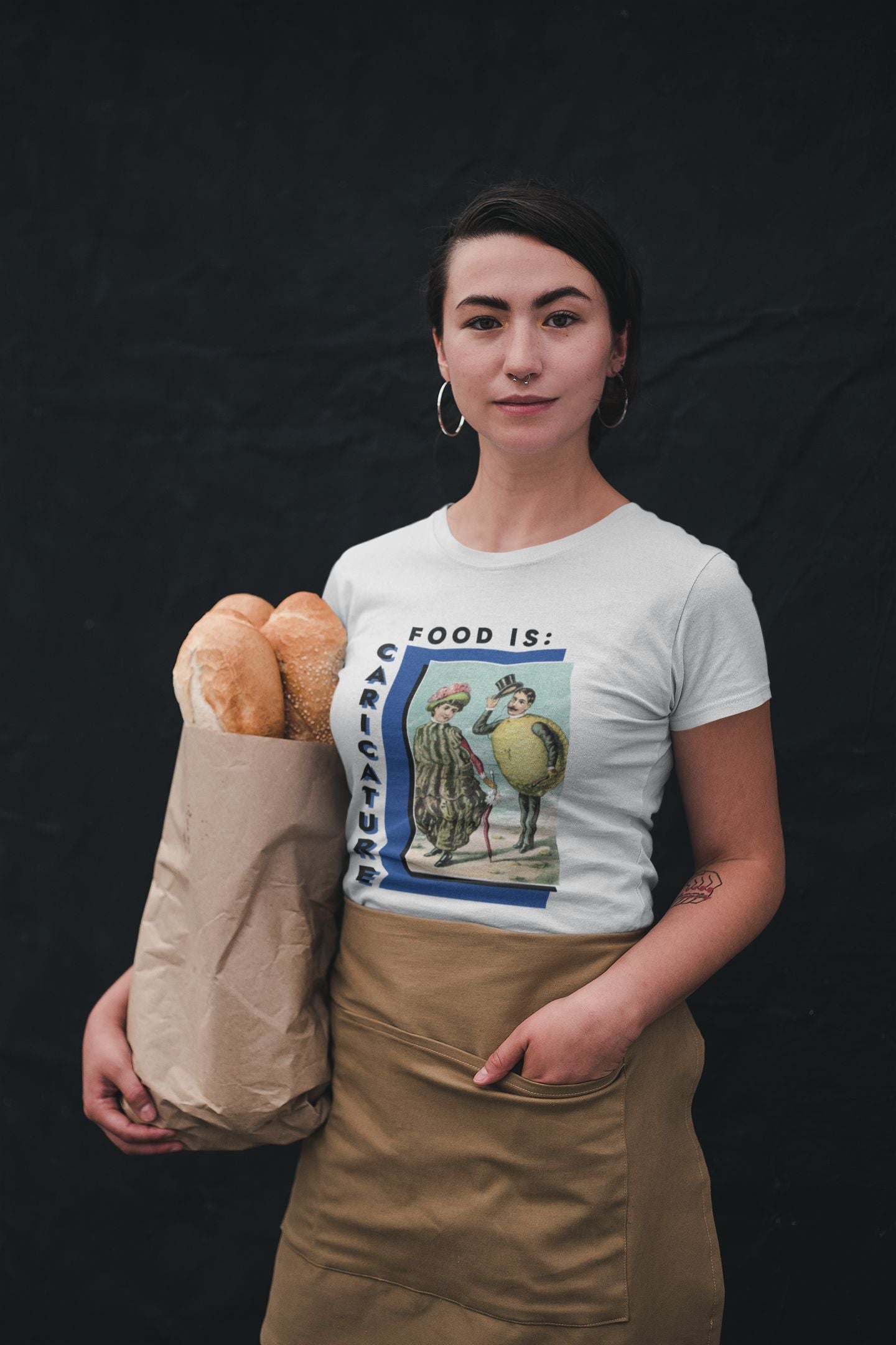 Food is: Caricature | Unisex T-Shirt - Lemon and Oyster Personas-T-Shirt-gift ideas for foodies-Knife Shift