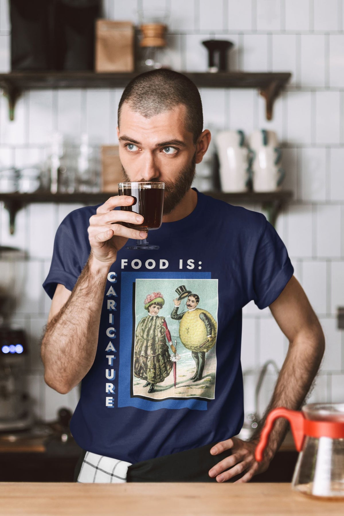 Food is: Caricature | Unisex T-Shirt - Lemon and Oyster Personas-T-Shirt-gift ideas for foodies-Knife Shift