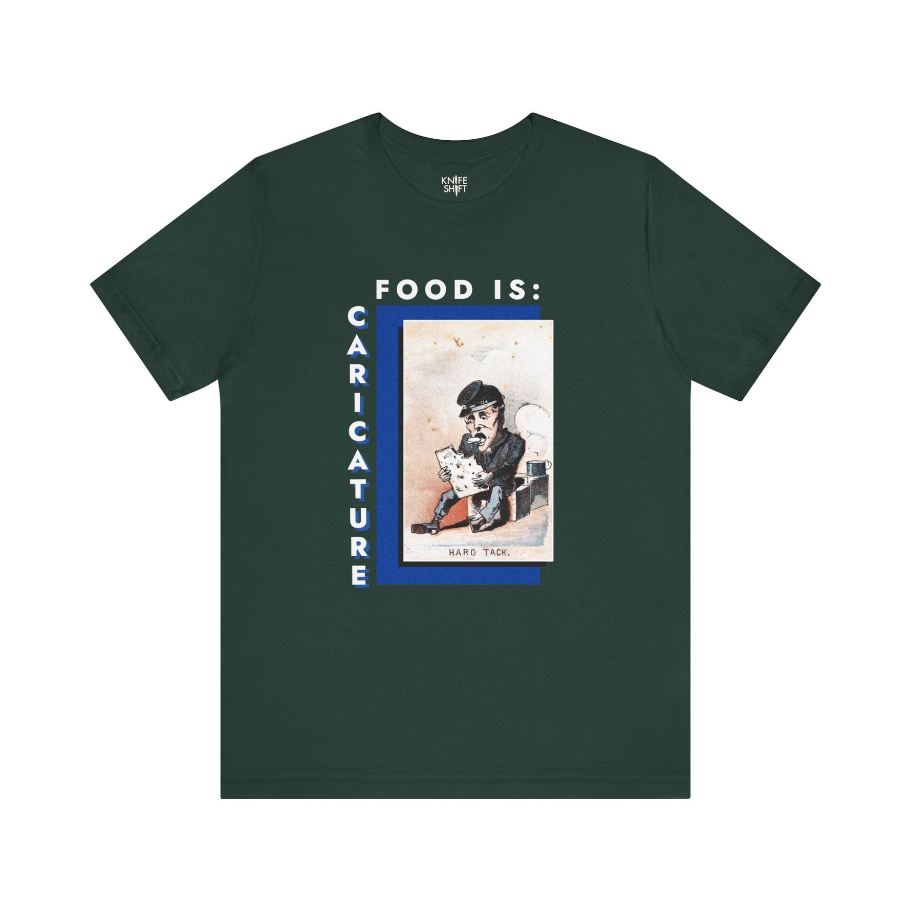 Food is: Caricature | Unisex T-Shirt - Soldier with Hard Tack-T-Shirt-gift ideas for foodies-Knife Shift