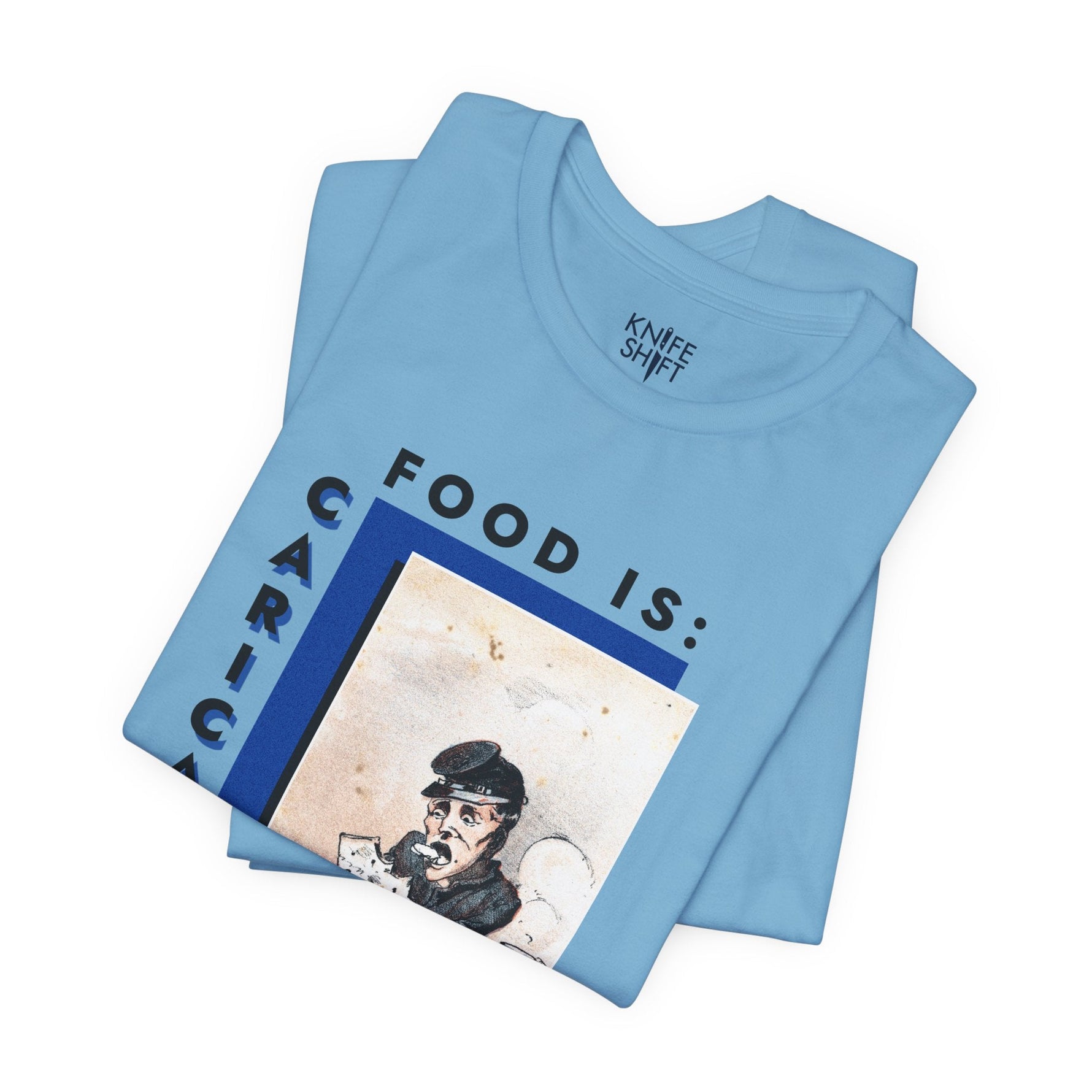 Food is: Caricature | Unisex T-Shirt - Soldier with Hard Tack-T-Shirt-gift ideas for foodies-Knife Shift