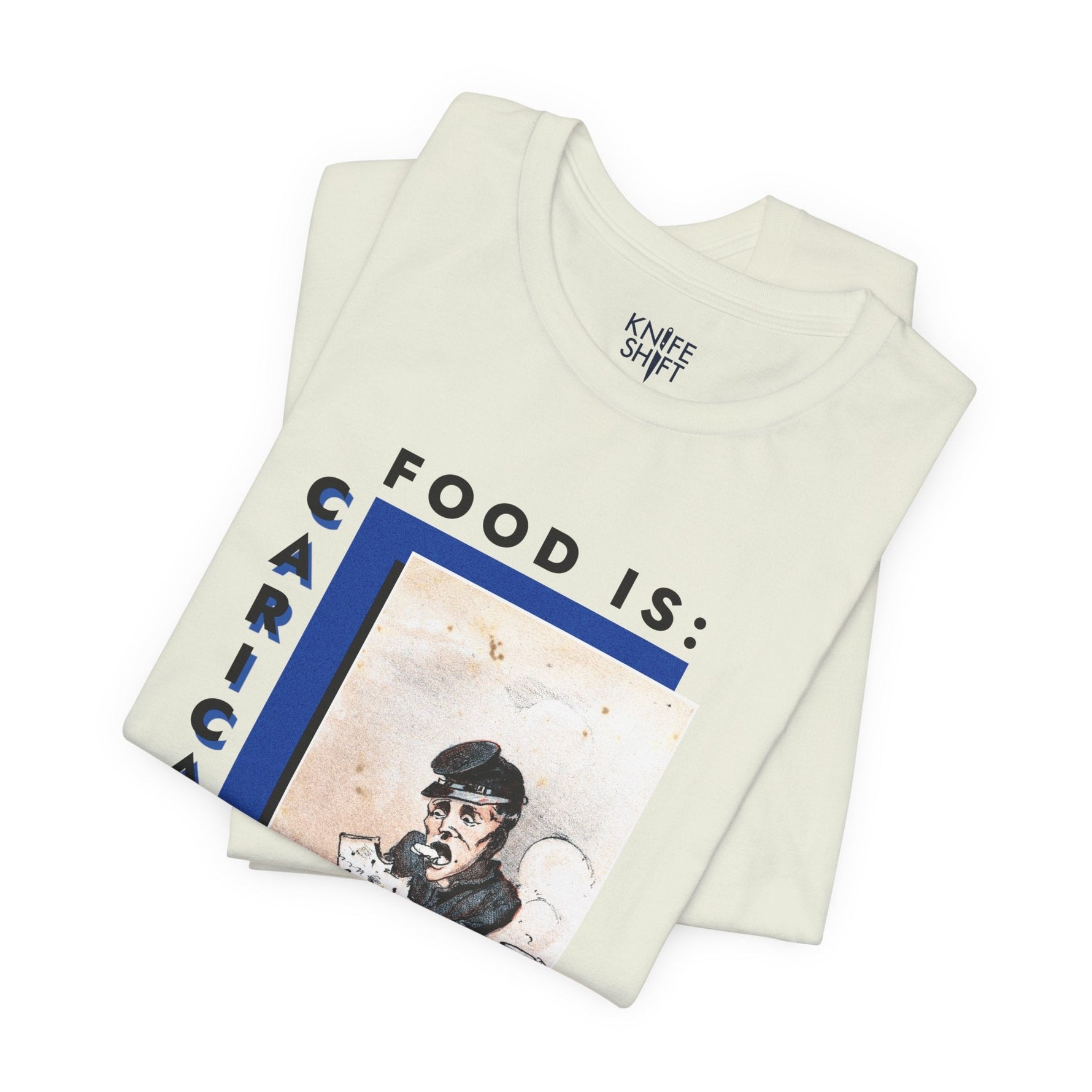 Food is: Caricature | Unisex T-Shirt - Soldier with Hard Tack-T-Shirt-gift ideas for foodies-Knife Shift