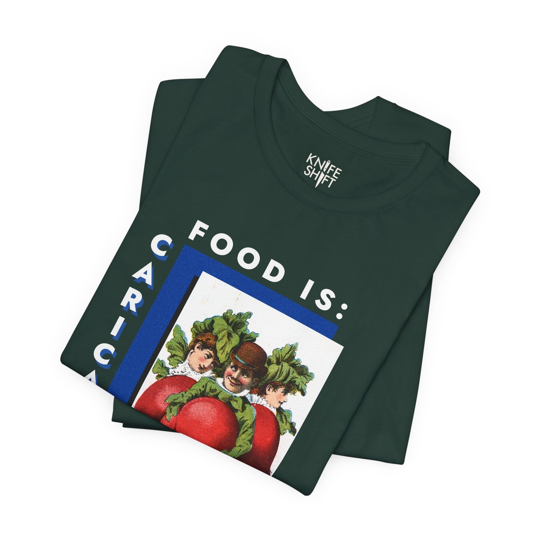 Food is: Caricature | Unisex T-Shirt - Three Radish People-T-Shirt-gift ideas for foodies-Knife Shift