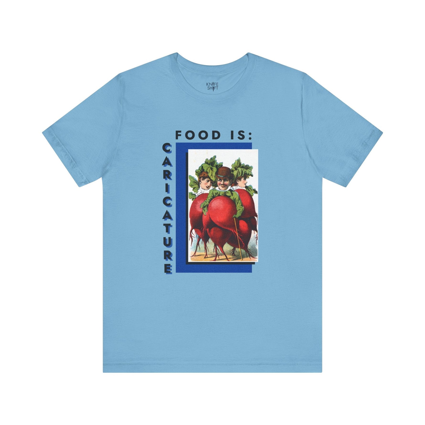 Food is: Caricature | Unisex T-Shirt - Three Radish People-T-Shirt-gift ideas for foodies-Knife Shift