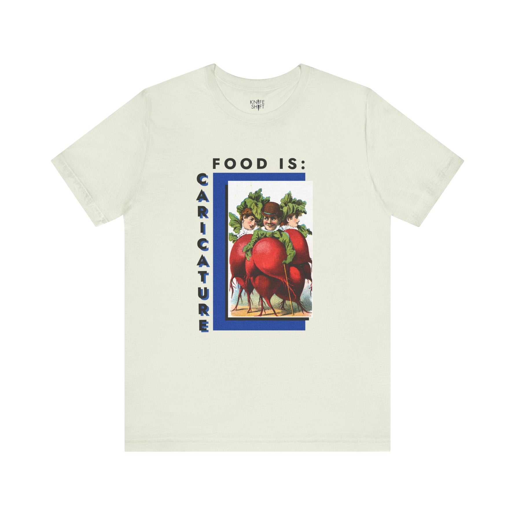 Food is: Caricature | Unisex T-Shirt - Three Radish People-T-Shirt-gift ideas for foodies-Knife Shift
