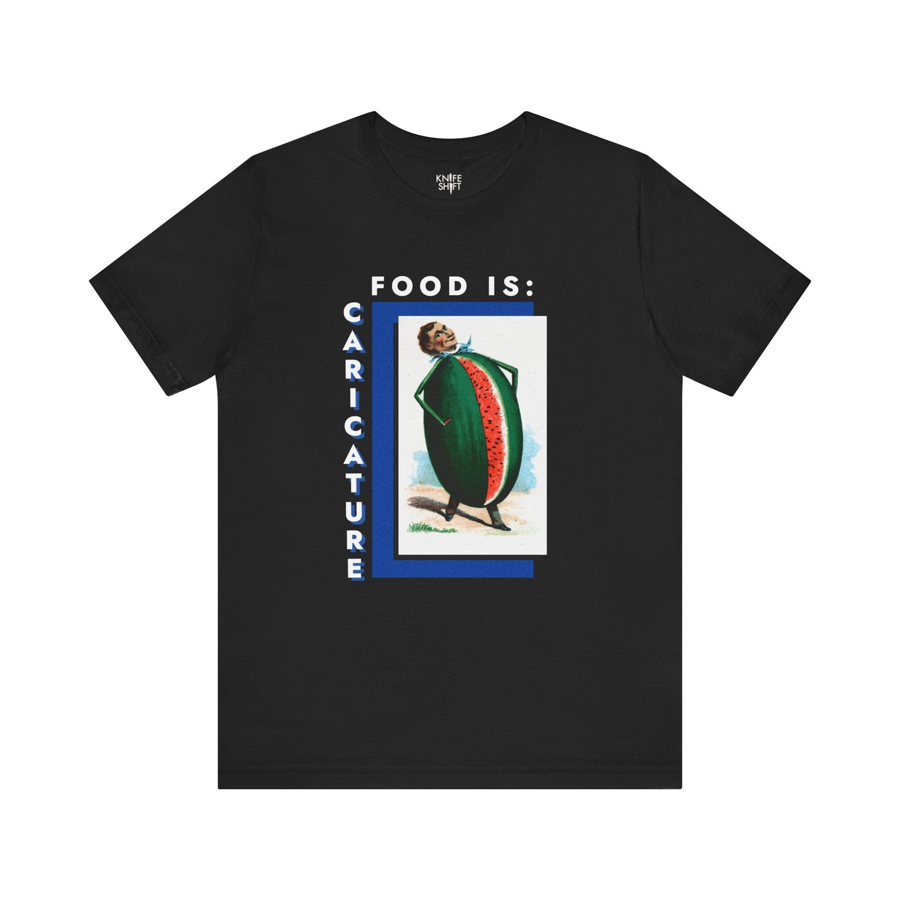 Food is: Caricature | Unisex T-Shirt - Watermelon Man-T-Shirt-gift ideas for foodies-Knife Shift