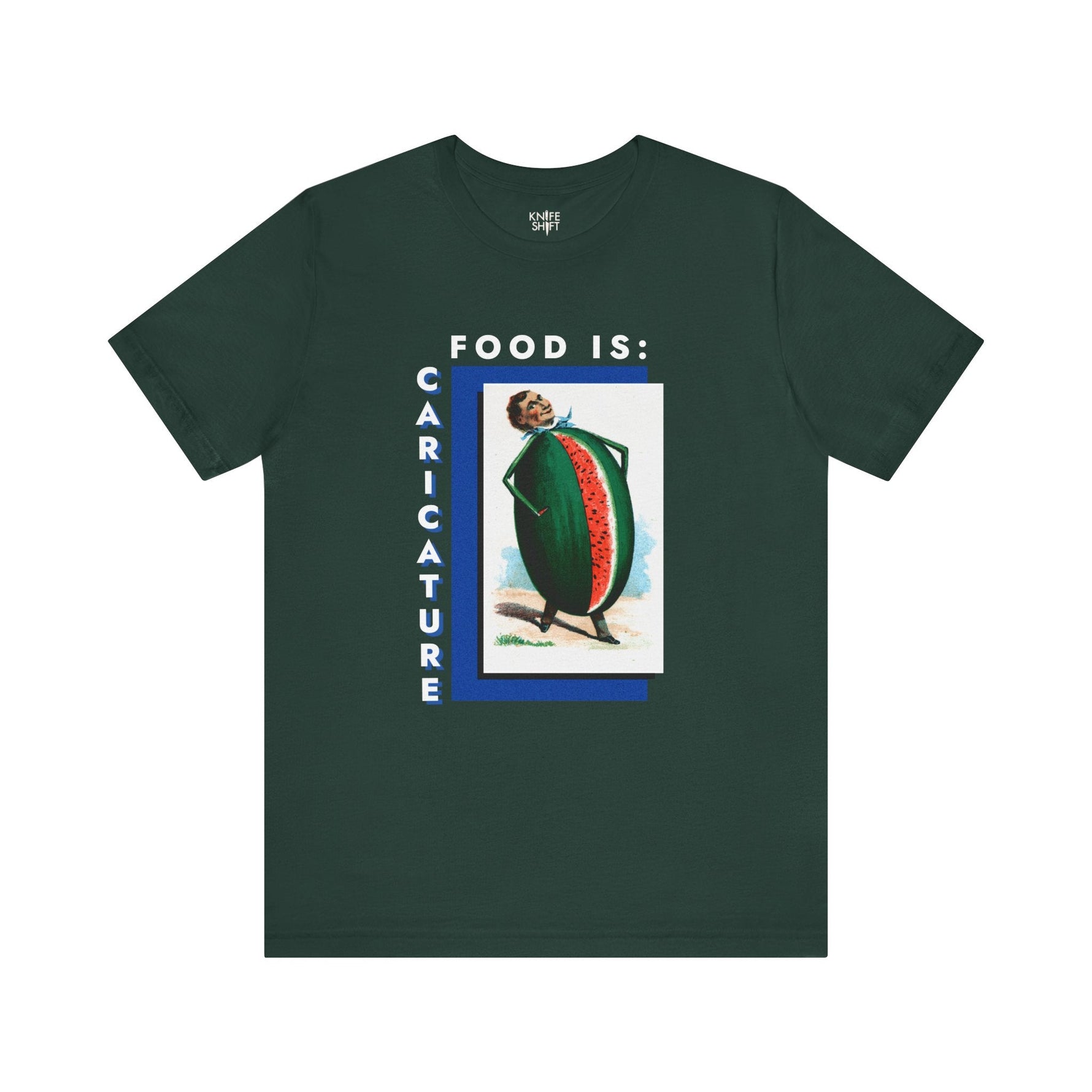 Food is: Caricature | Unisex T-Shirt - Watermelon Man-T-Shirt-gift ideas for foodies-Knife Shift