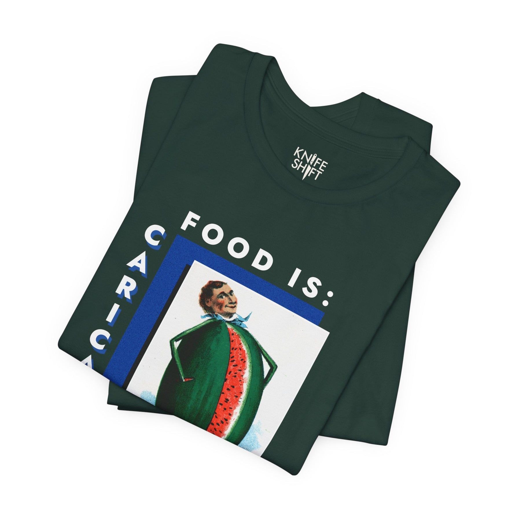 Food is: Caricature | Unisex T-Shirt - Watermelon Man-T-Shirt-gift ideas for foodies-Knife Shift