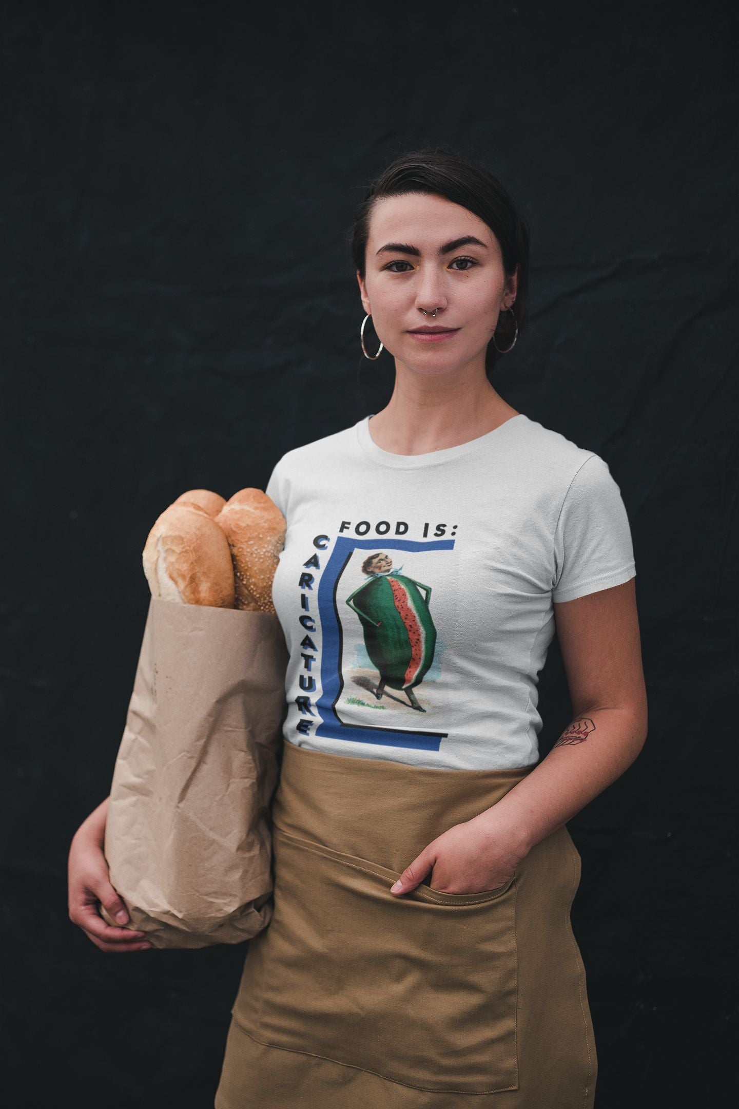 Food is: Caricature | Unisex T-Shirt - Watermelon Man-T-Shirt-gift ideas for foodies-Knife Shift