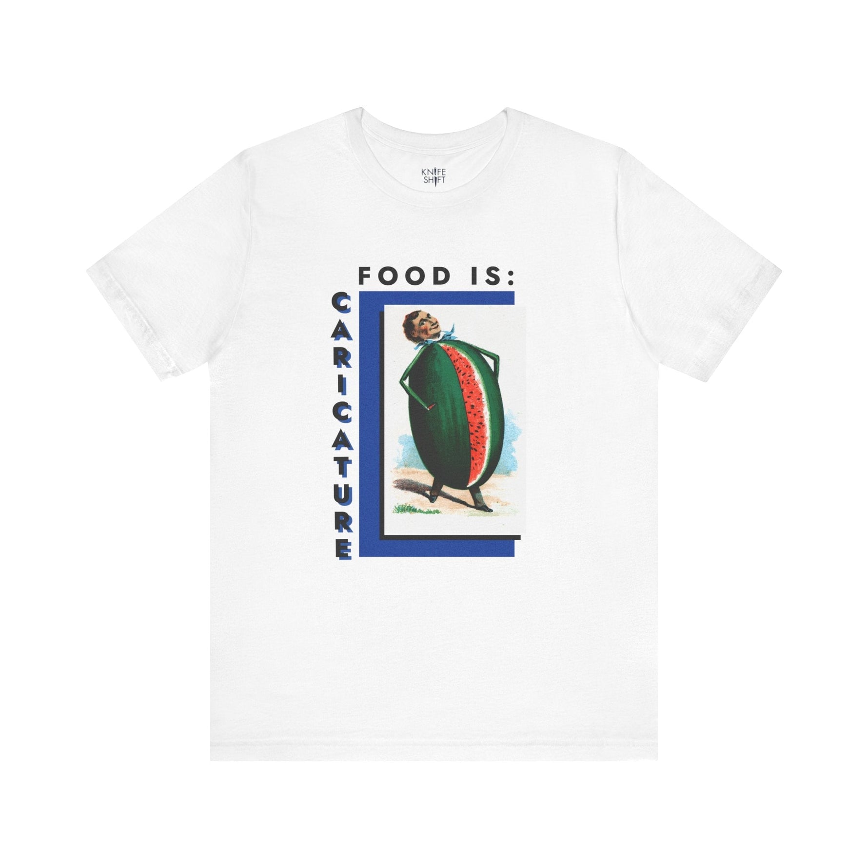 Food is: Caricature | Unisex T-Shirt - Watermelon Man-T-Shirt-gift ideas for foodies-Knife Shift
