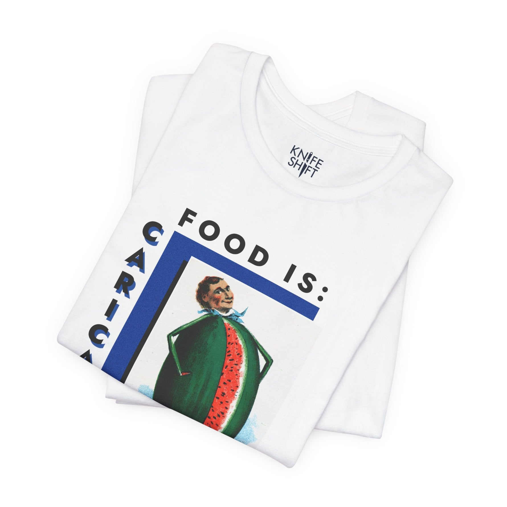 Food is: Caricature | Unisex T-Shirt - Watermelon Man-T-Shirt-gift ideas for foodies-Knife Shift
