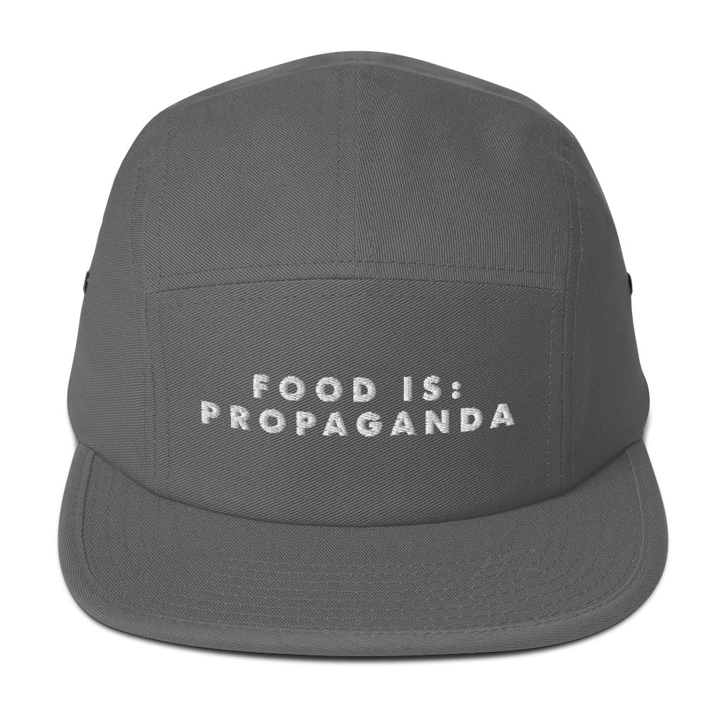 Food is: Propaganda - Embroidered Five Panel Cap-Embroidered Hats-gift ideas for foodies-Knife Shift