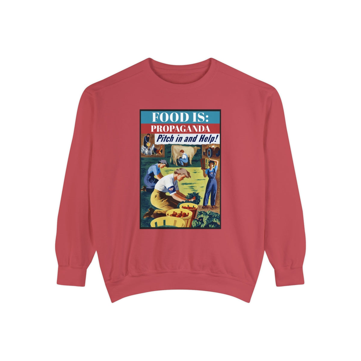 Food is: Propaganda | Unisex Sweatshirt - Join the Women's Land Army-Sweatshirt-gift ideas for foodies-Knife Shift