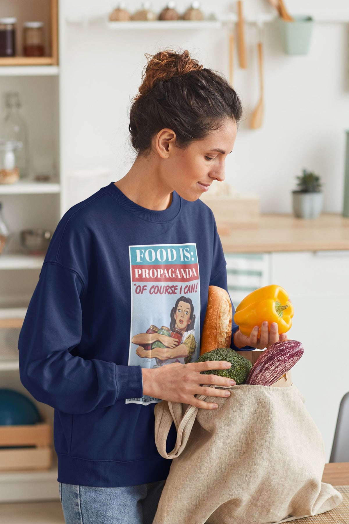 Food is: Propaganda | Unisex Sweatshirt - Promoting Rationing-Sweatshirt-gift ideas for foodies-Knife Shift