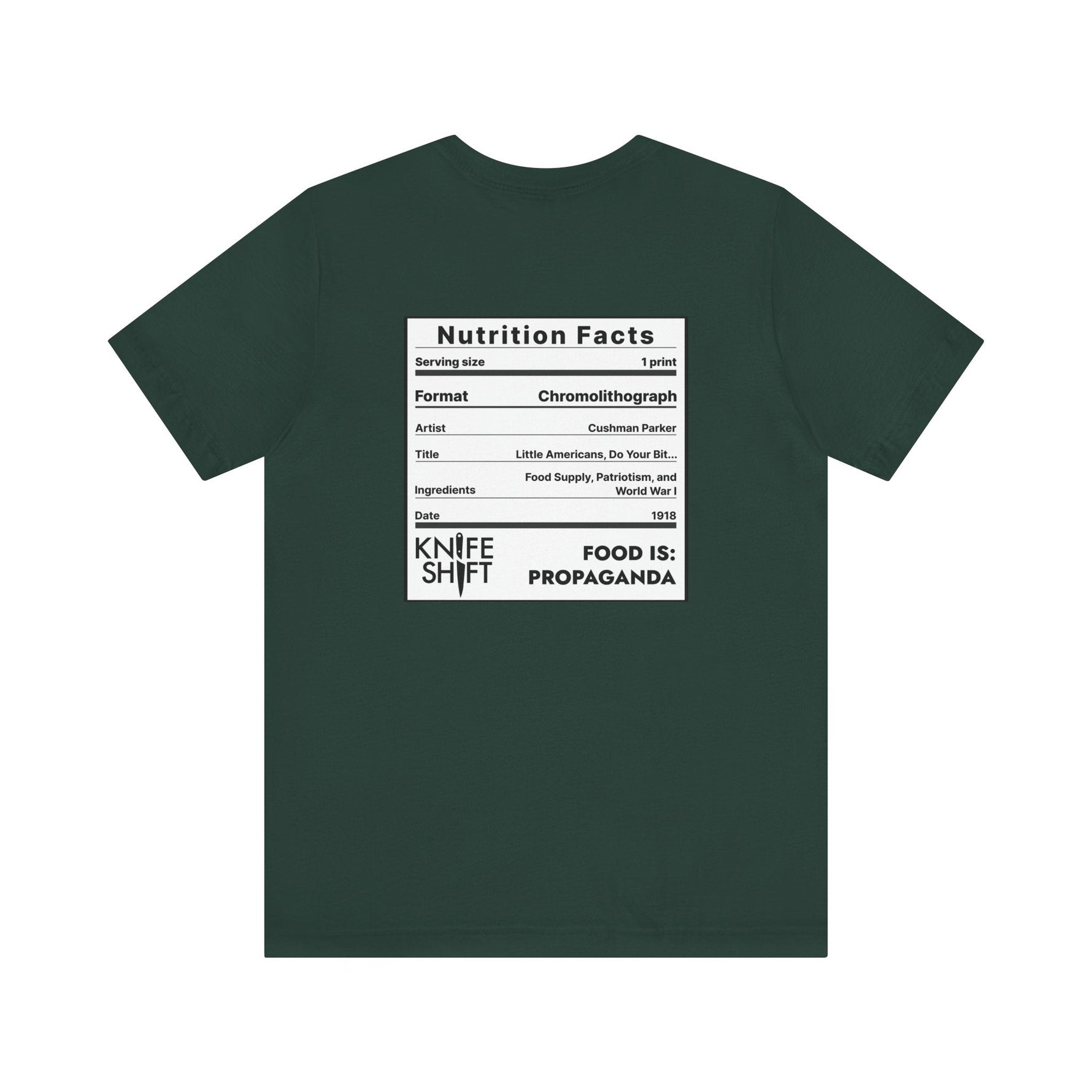 Food is: Propaganda | Unisex T-Shirt - Little Americans, Do Your Bit-T-Shirt-gift ideas for foodies-Knife Shift