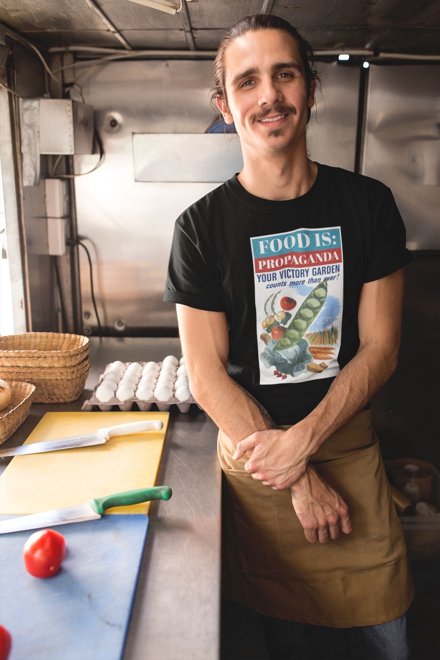 Food is: Propaganda | Unisex T-Shirt - WWII Victory Garden - Knife Shift