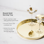 Round Serving Tray in Gold - Knife Shift
