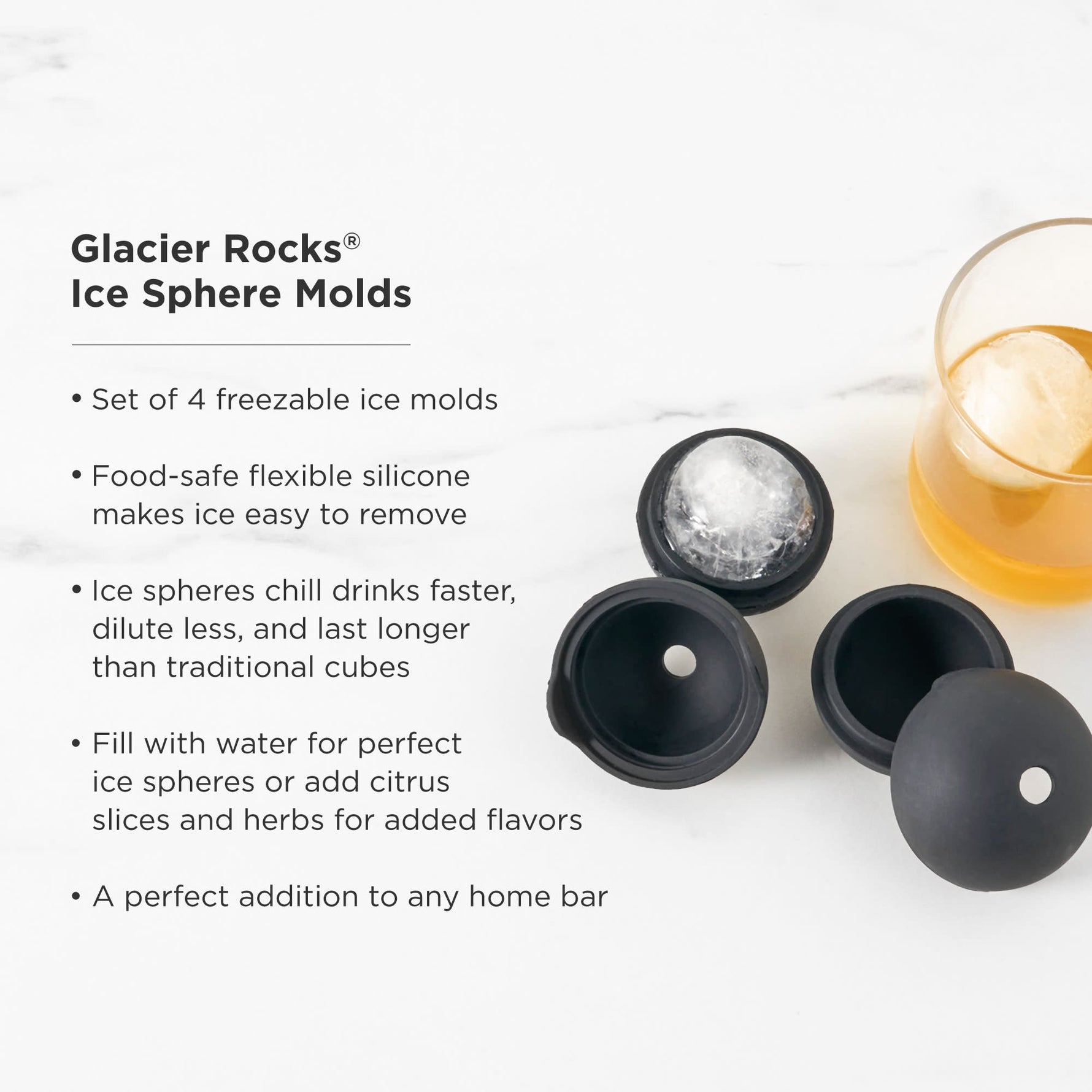 Glacier Ice Sphere Molds Set of 4 - Knife Shift
