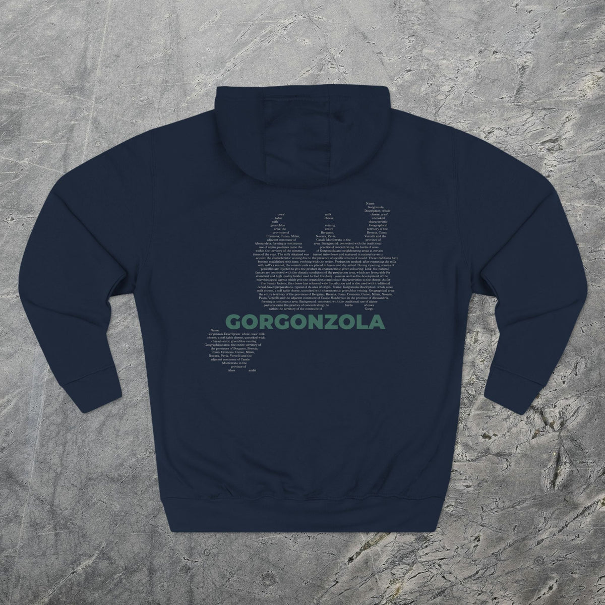 Gorgonzola Cheese Map - Midweight Hoodie-Hoodie-gift ideas for foodies-Knife Shift