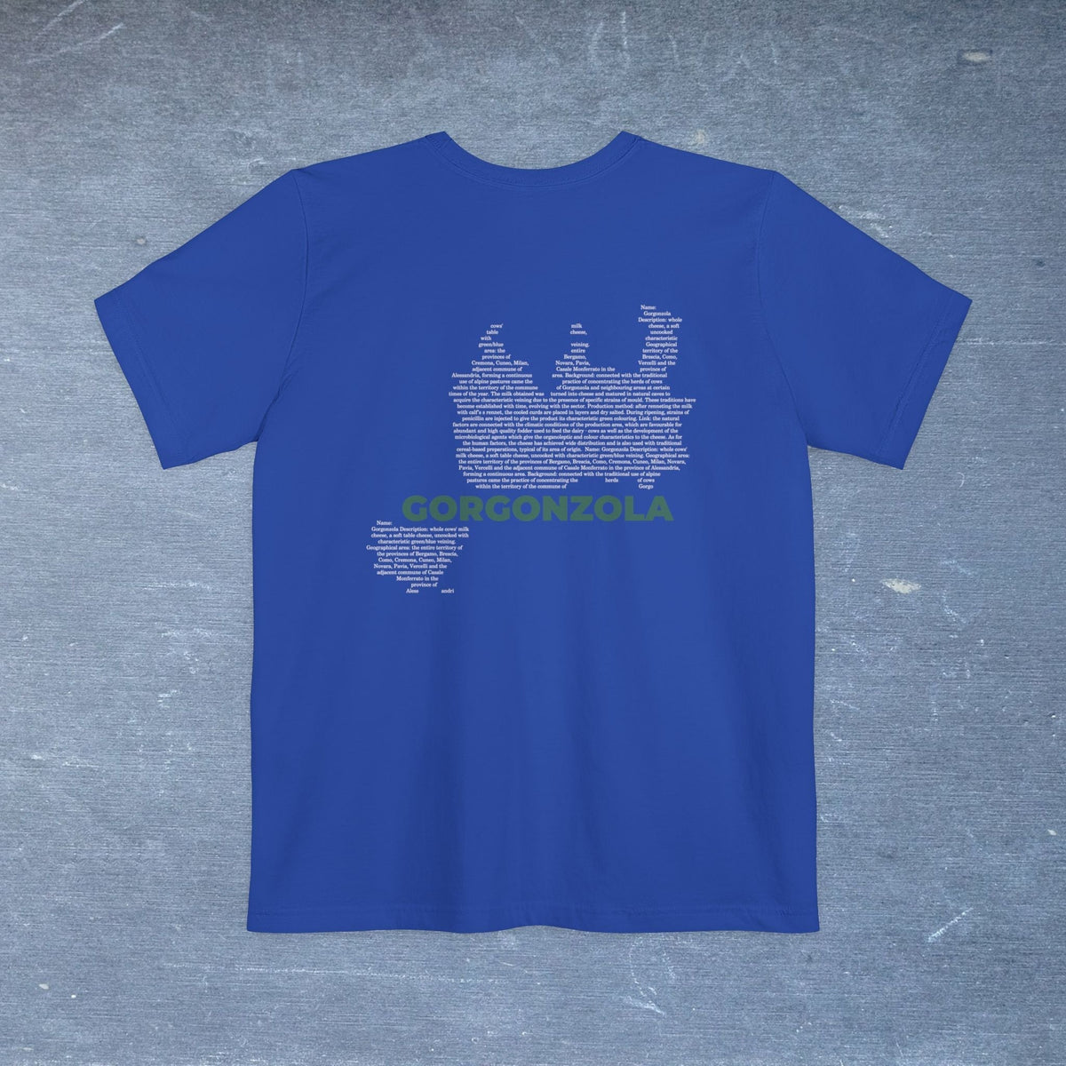 Gorgonzola Cheese Map - Pocket T-shirt-T-Shirt-gift ideas for foodies-Knife Shift