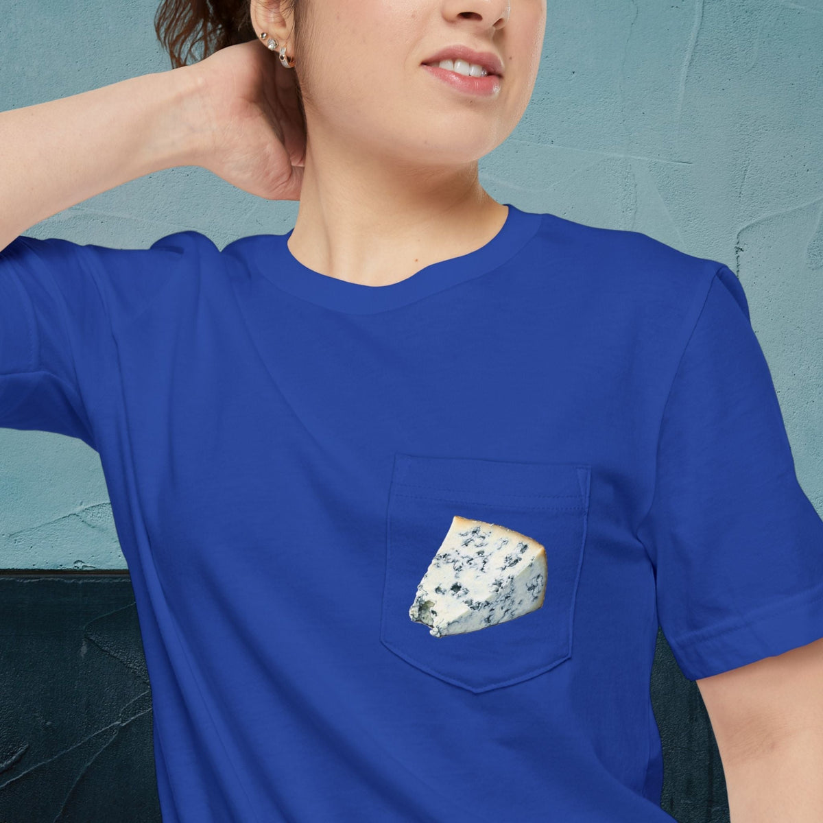 Gorgonzola Cheese Map - Pocket T-shirt-T-Shirt-gift ideas for foodies-Knife Shift