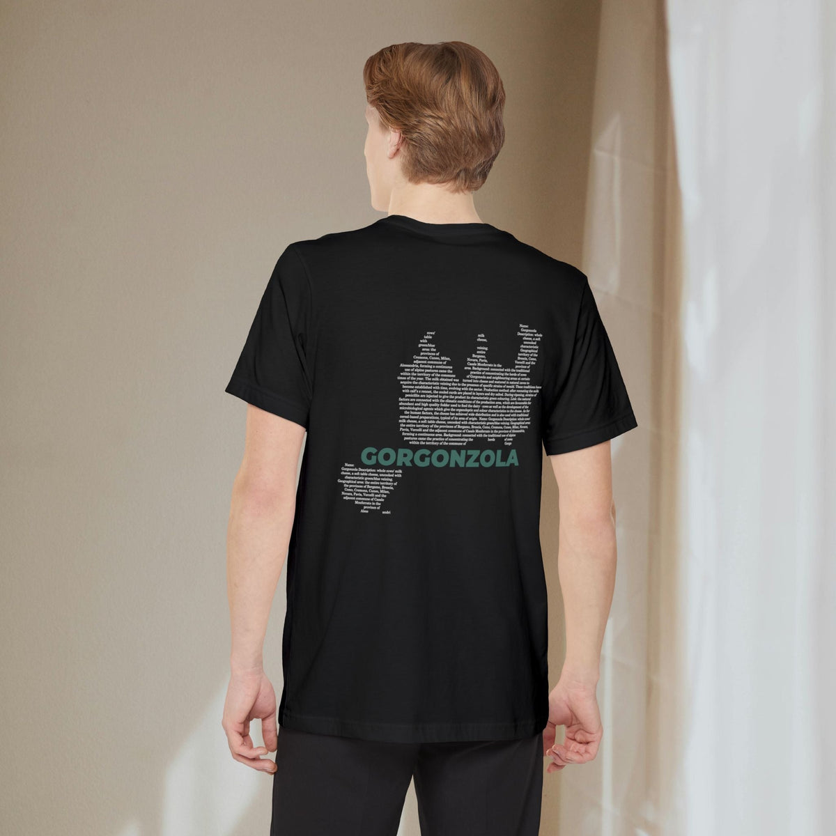 Gorgonzola Cheese Map - Pocket T-shirt-T-Shirt-gift ideas for foodies-Knife Shift