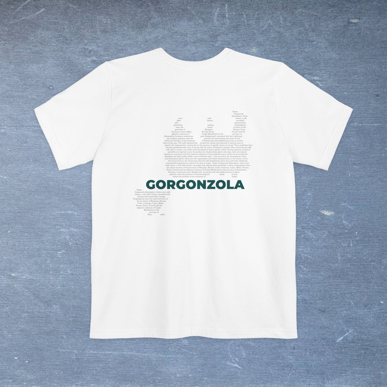 Gorgonzola Cheese Map - Pocket T-shirt-T-Shirt-gift ideas for foodies-Knife Shift