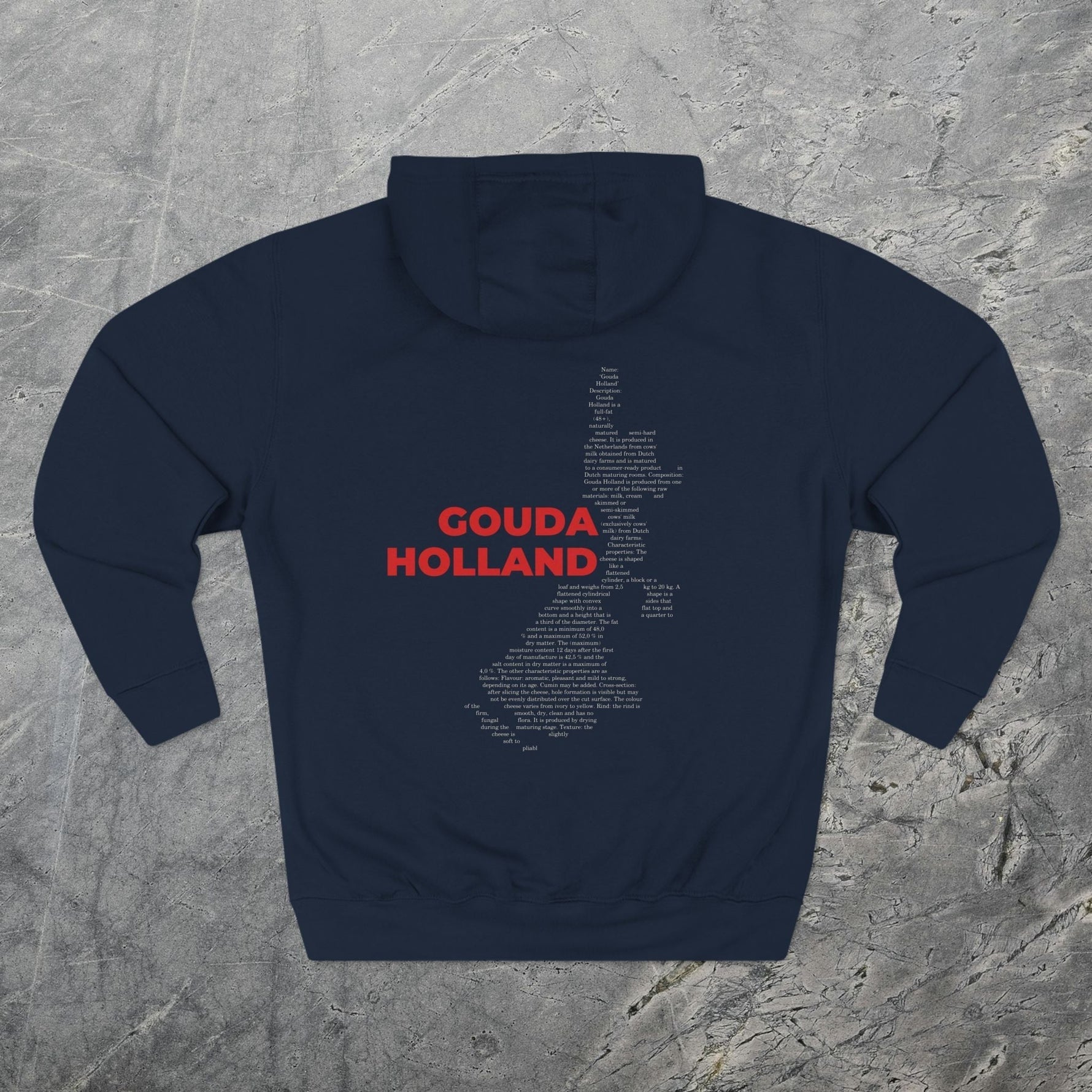 Gouda Holland Cheese Map - Midweight Hoodie-Hoodie-gift ideas for foodies-Knife Shift