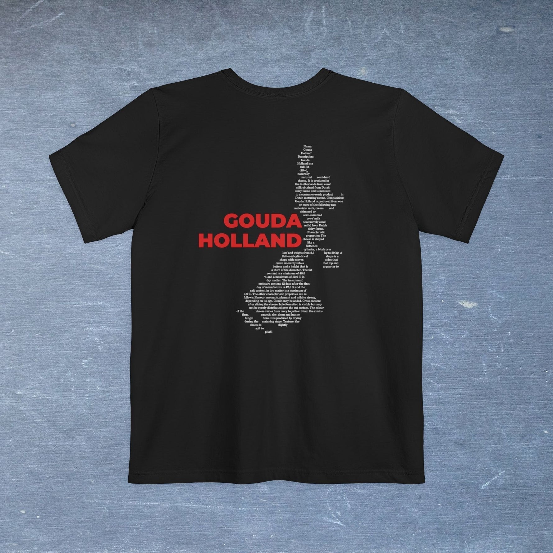 Gouda Holland Cheese Map - Pocket T-shirt-T-Shirt-gift ideas for foodies-Knife Shift