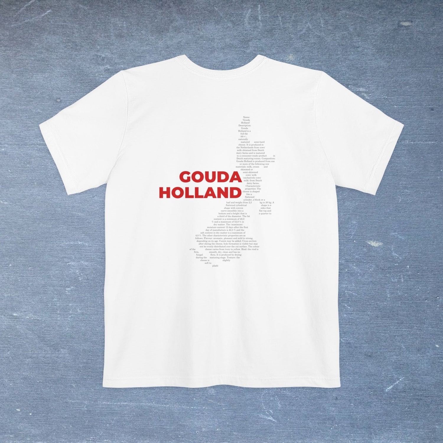 Gouda Holland Cheese Map - Pocket T-shirt-T-Shirt-gift ideas for foodies-Knife Shift