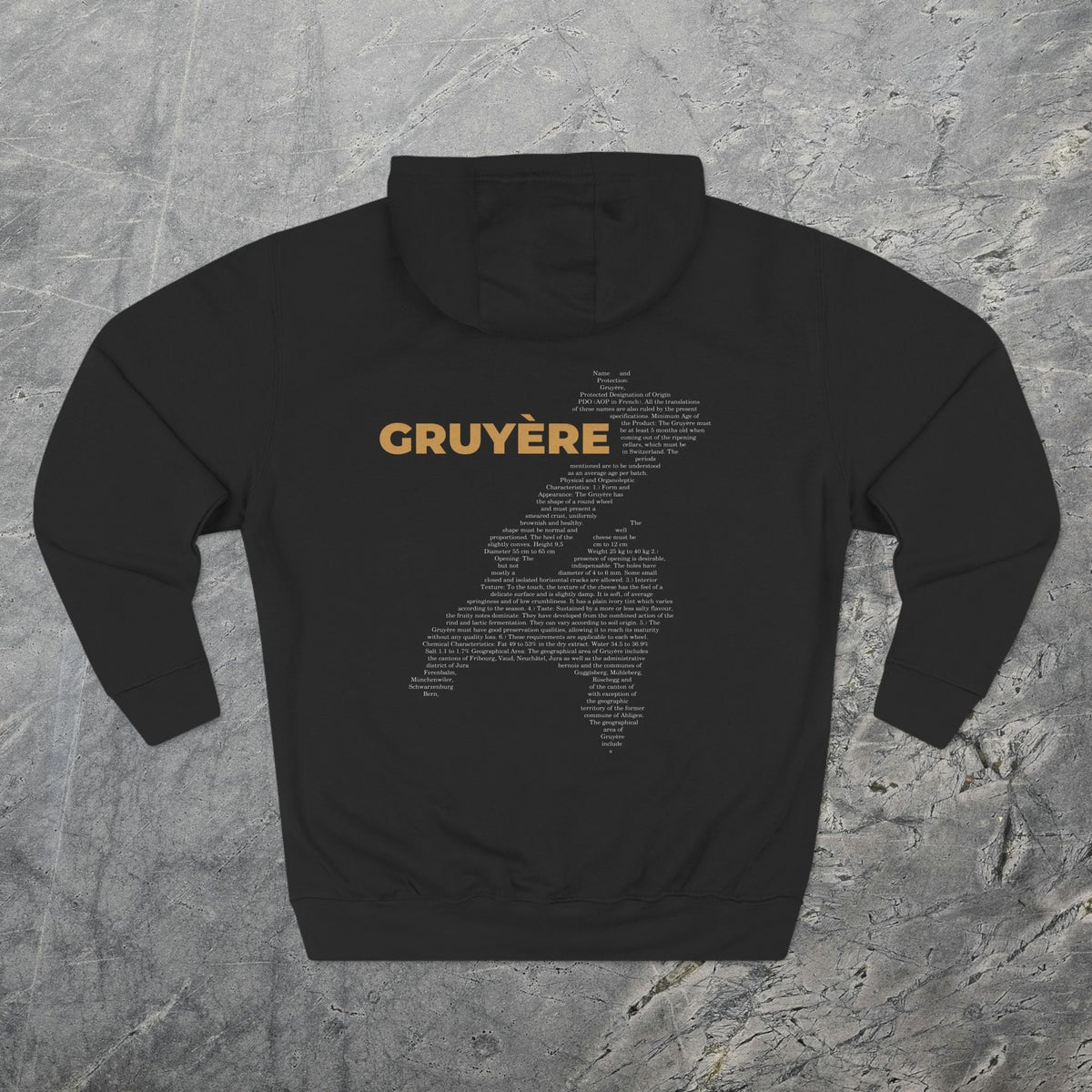 Gruyère Cheese Map - Midweight Hoodie-Hoodie-gift ideas for foodies-Knife Shift